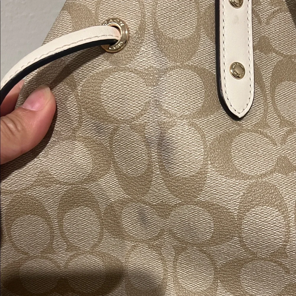 Coach Beige Signature Tote - Picture 5 of 11